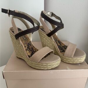 BCBG espadrille wedge sandals